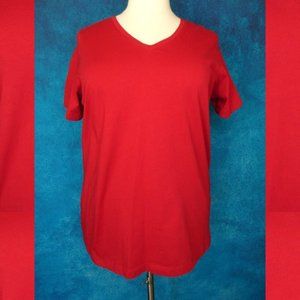 Woman Within Woman Within Red V Neck Tee 22/24 1X